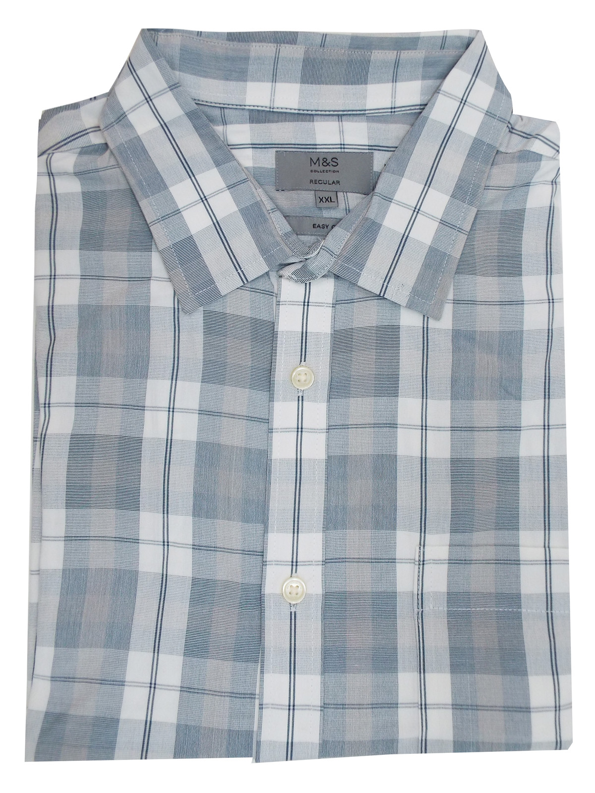 Marks and Spencer - - M&5 GREY Mens Pure Cotton Regular Fit Checked ...