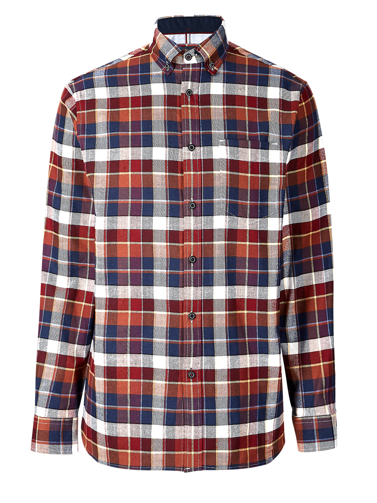 Marks and Spencer - - M&5 MULTI Mens Pure Cotton Checked Button Down ...