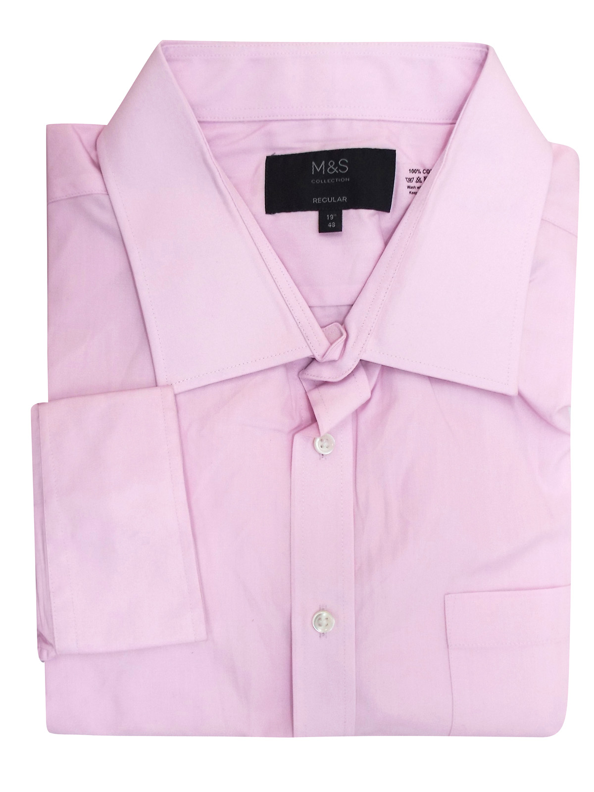 Marks and Spencer M&5 PINK Mens Pure Cotton Regular Fit Shirt