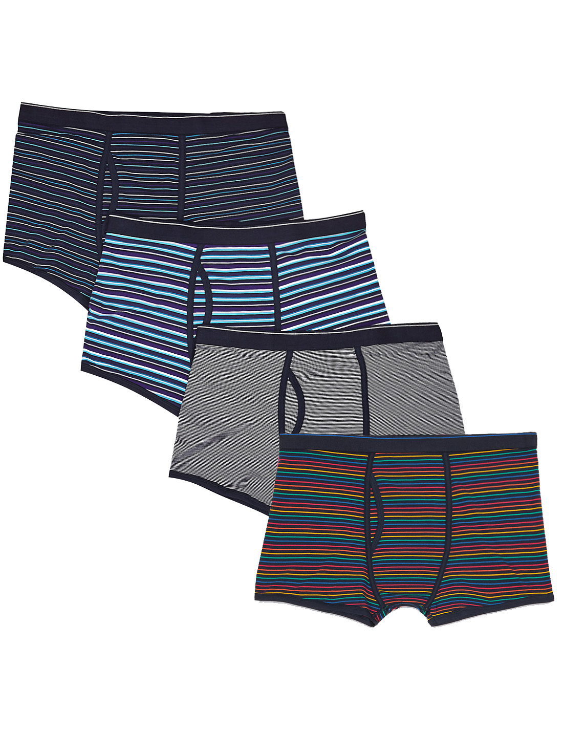 Marks and Spencer - - M&5 ASSORTED Mens Cotton Rich Striped Trunks ...