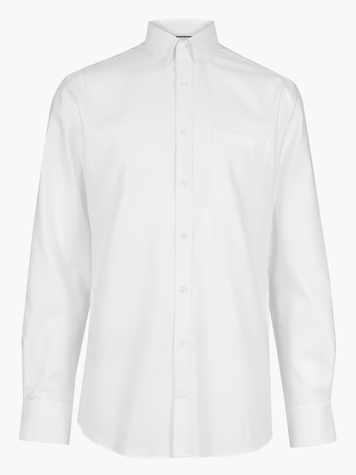 Marks and Spencer - - M&5 WHITE Pure Cotton Long Sleeve Shirt - Collar ...