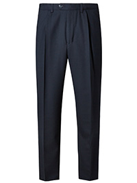 M&5 Mens NAVY Single Pleat Trousers with Wool - Waist Size 32 to 40 M&5 Mens NAVY Single Pleat Trousers with Wool - Waist Size 32 to 40