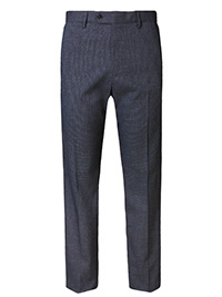 M&5 Mens INDIGO Tailored Fit Textured Flat Front Trousers - Waist Size 30 to 44 M&5 Mens INDIGO Tailored Fit Textured Flat Front Trousers - Waist Size 30 to 44
