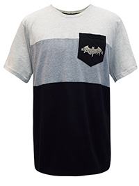 BLACK Mens Pure Cotton Striped Batman T-Shirt - Plus Size XLarge to 4XL BLACK Mens Pure Cotton Striped Batman T-Shirt - Plus Size XLarge to 4XL
