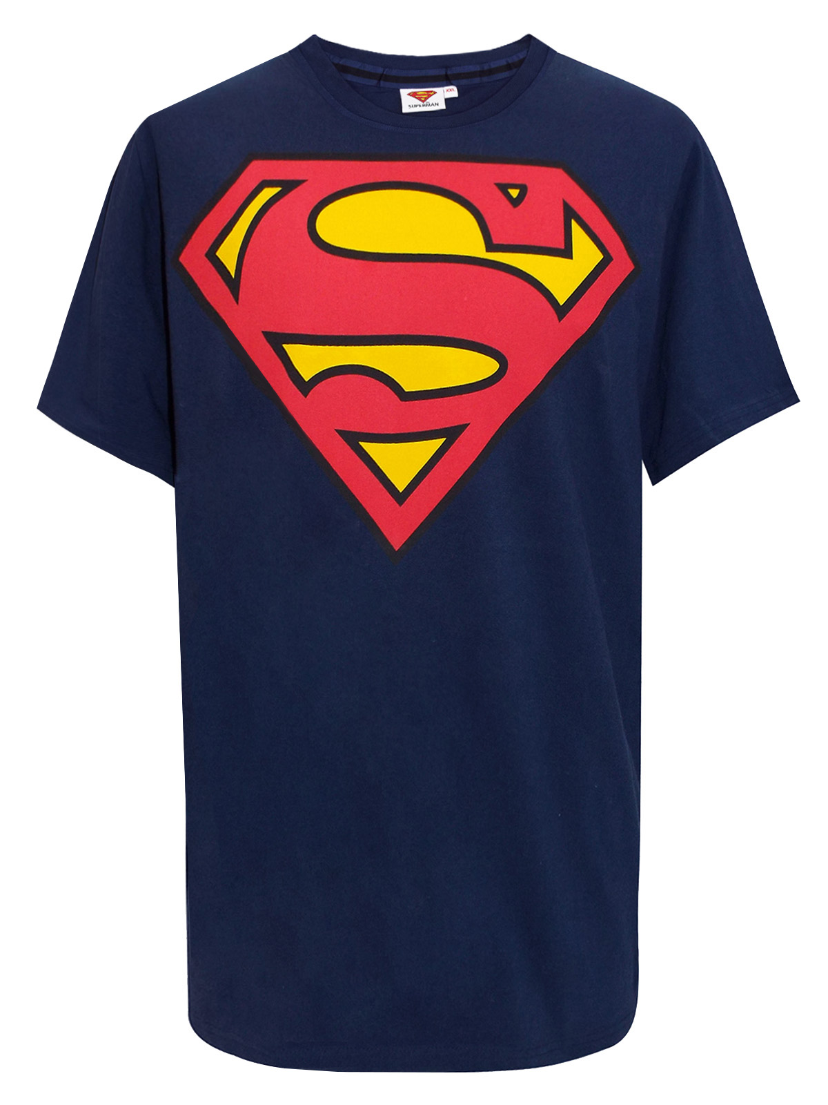 DC Comics - - NAVY Mens Cotton Rich Superman T-Shirt - Plus Size 2XL to 4XL