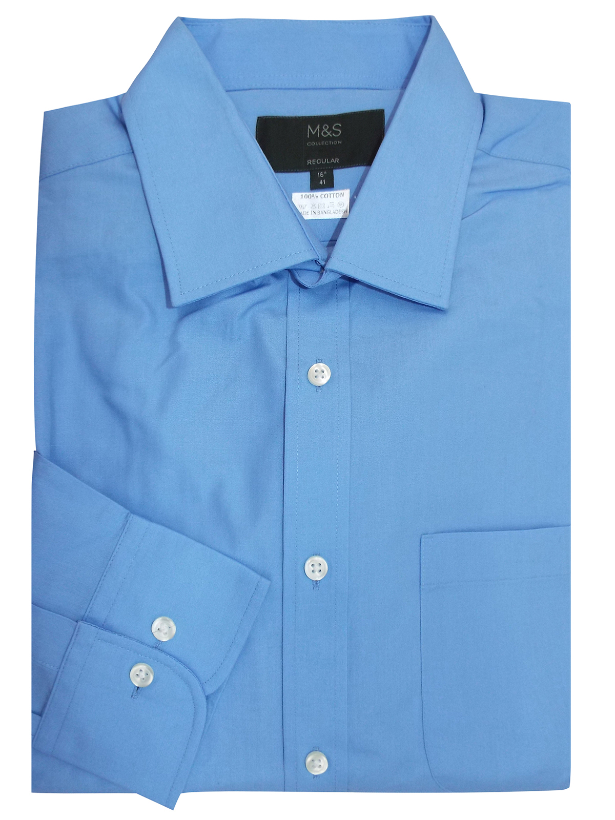 Marks and Spencer - - M&5 ASSORTED Pure Cotton Non Iron Shirt - Collar ...