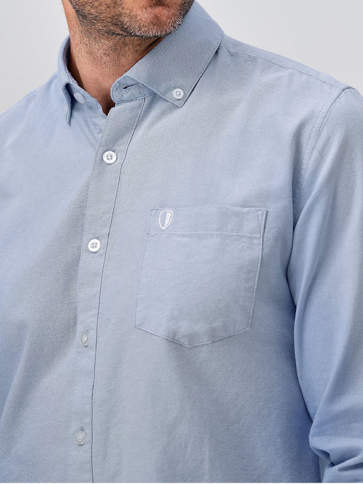 Ellos - - Ellos SKY-BLUE Mens Pure Cotton Oxford Shirt - Plus Size 2X