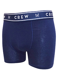 Crew Clothing NAVY Mens Cotton Rich Branded Waist Boxers - Size S to XL