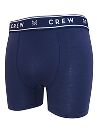Crew Clothing BLUE Mens Cotton Rich Branded Waist Boxers - Size S to XL