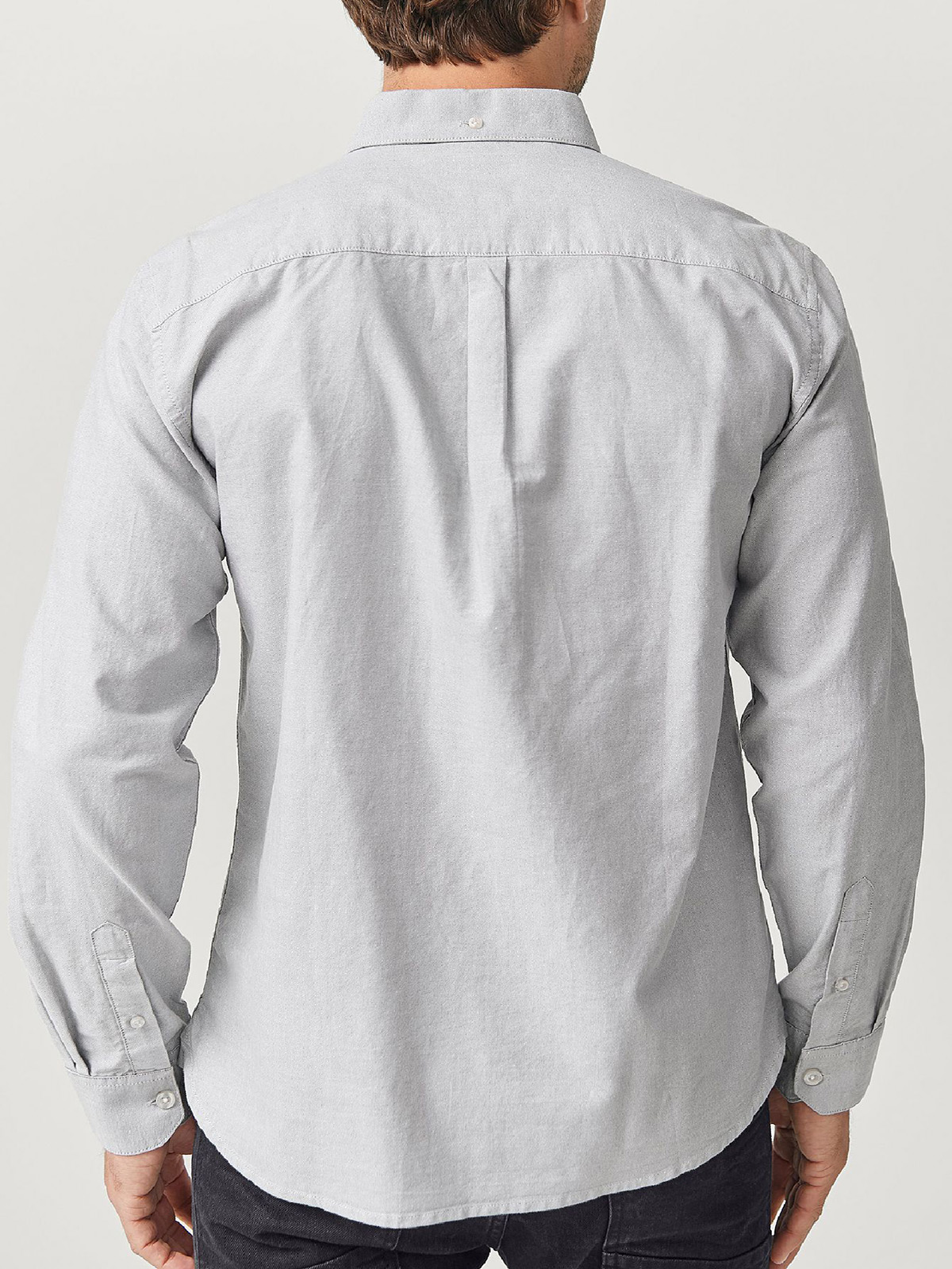 Ellos - - Ellos GREY Mens Pure Cotton Button Collar Oxford Shirt - Plus ...