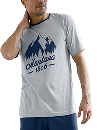 GREY Mens Pure Cotton 'Montana' Print T-Shirt - Size S to 3XL
