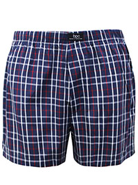 Big&Tall Mens BPC NAVY Pure Cotton Checked Woven Boxers - Size 3XL to 5XL