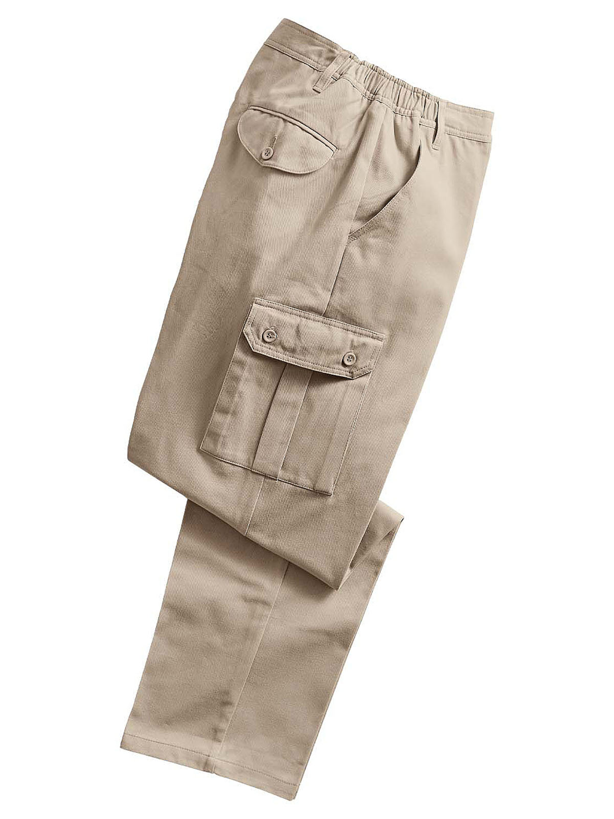Pegasus - - STONE Mens Pure Cotton Cargo Trousers - Waist Size 36 to 38