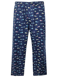 FF NAVY Mens Festive Transport Pyjama Trousers - Size S to 4XL