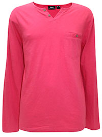 RED Mens Pure Cotton Long Sleeve Fine Stripe Jersey T-Shirt - Plus Size XL