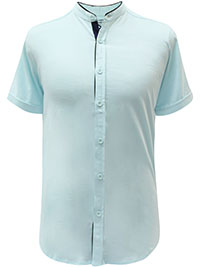 AQUA Mens Mandarin Collar Button Through Shirt - Size S to XXL