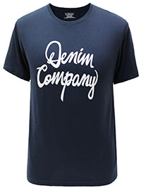 NAVY Mens Short Sleeve 'Denim Company' T-Shirt - Size XS to XXXL