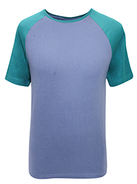BLUE Mens Pure Cotton Raglan Sleeve Tee - Size S to L