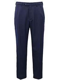 BLUE Mens Wool Blend Trousers with Active Waist - Waist Size 34 to 44