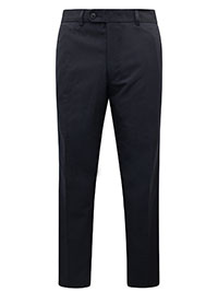 NAVY Mens Flat Front  Regular Fit Trousers with Stretch - Waist Size 28 to 38