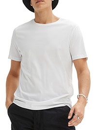 WHITE Mens Pure Cotton Essential Crew Neck T-Shirt - Size M to 4XL