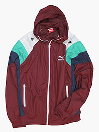 CLARET Mens Iconic Color Block Zip Through Hooded Jacket - Size L