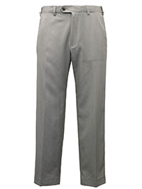 STONE Mens Wool Blend Flat Front Trousers with Active Waist - Waist Size 30 to 44