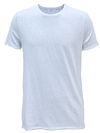 MoP Mens WHITE Pure Cotton Raw Trim T-Shirt - Size M to XL