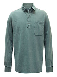 SS DARK-GREEN Mens Coppice Herdsman Organic Cotton Rugby Top - Size S to XXL