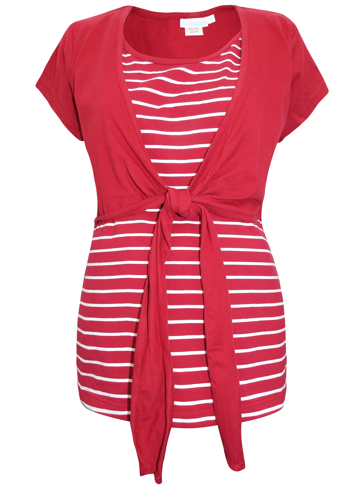 Jojo Maman Bebe Jojo Maman Bebe Red Stripe Tie Front Breastfeeding Top Size Small To Large