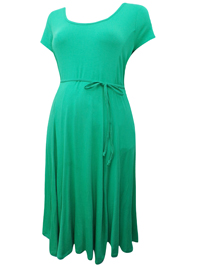 MATERNITY Motherhood GREEN Short Sleeve Belted Dress - Size Small to XLarge