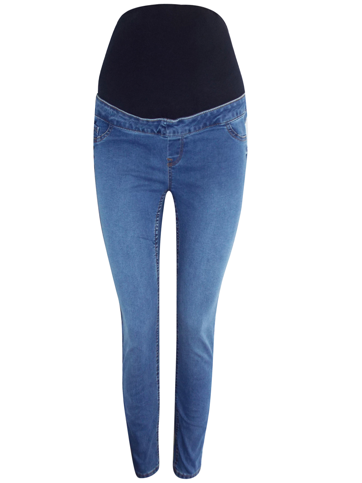 N3w L00k LIGHTDENIM Contrast Stitch Over Bump Maternity Jeggings
