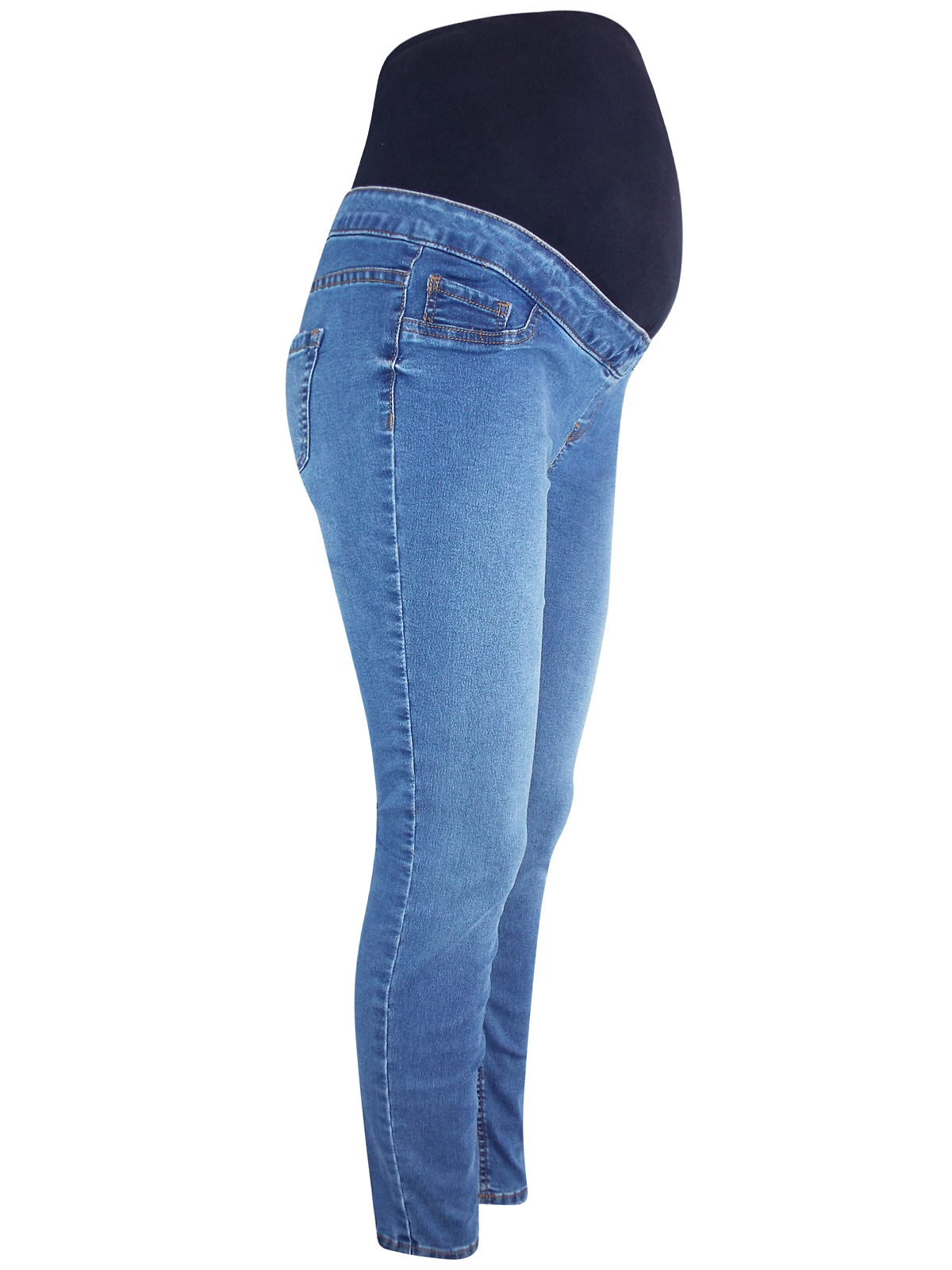 N3w L00k LIGHTDENIM Contrast Stitch Over Bump Maternity Jeggings
