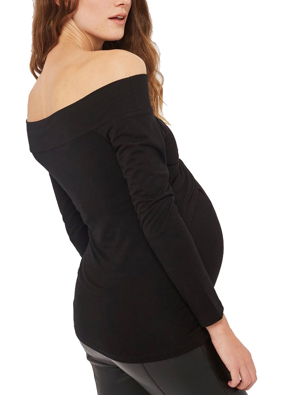 Topshop - - T0PSHOP BLACK Bardot Long Sleeve Nursing Maternity Top ...