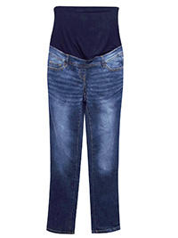 MATERNITY DARK-DENIM Over Bump Cotton Rich Slim Fit Jeans - Size 8 to 22