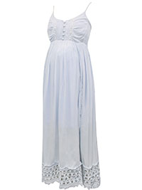 MATERNITY Motherhood POWDER-BLUE Lace Insert Maxi Dress - Size 10 to 18/20 (S to XL)