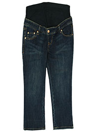 IRREGULAR - DARK-DENIM Cropped Over Bump Maternity Jeans - Size 6 to 16