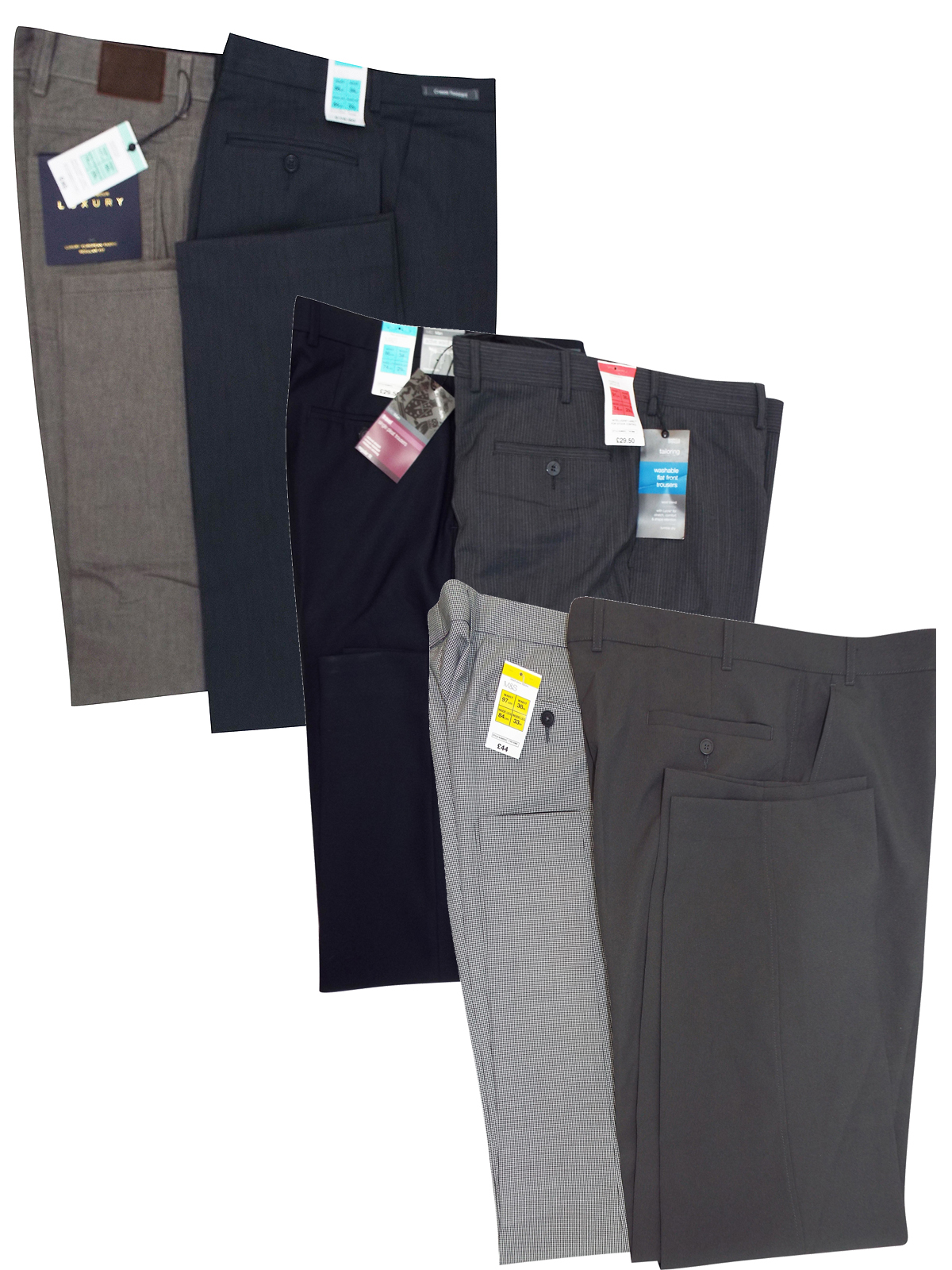 Marks and Spencer - - M&5 ASSORTED Mens Trousers - Waist Size 34 to 42 (Length 29in-33in)