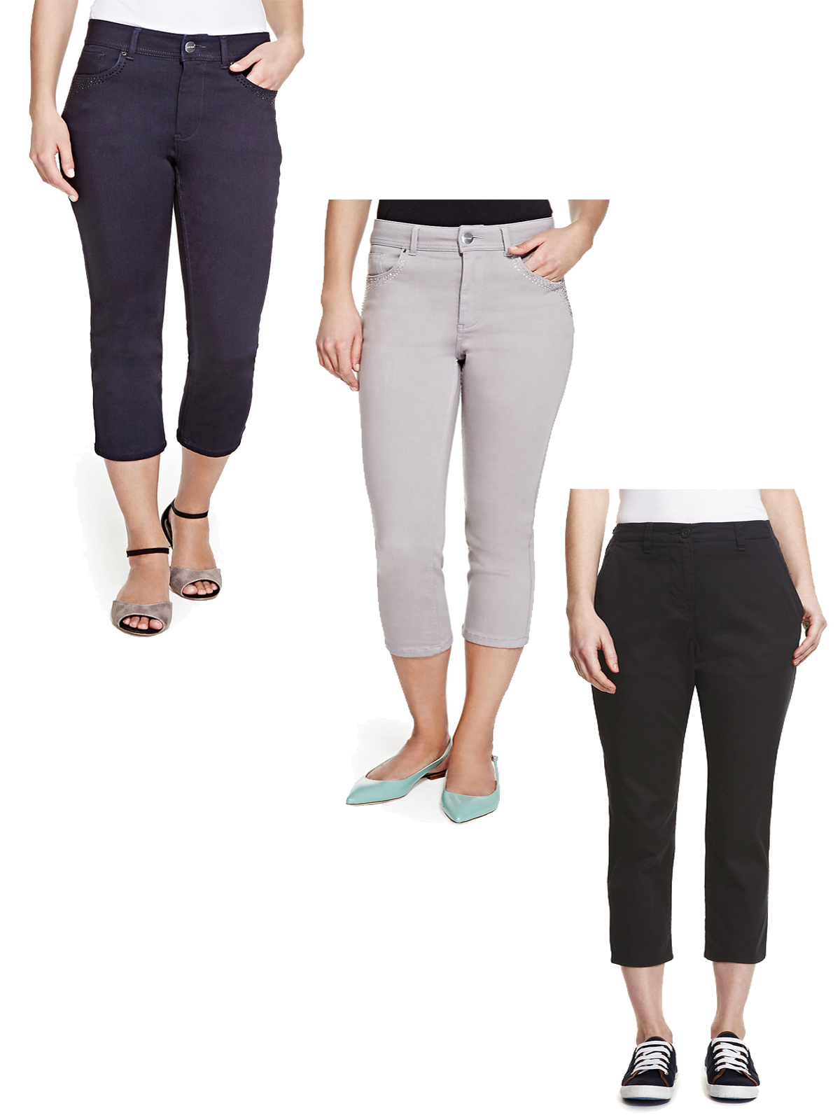 Marks and Spencer - - M&5 ASSORTED Cropped Trousers - Size 8 to 20