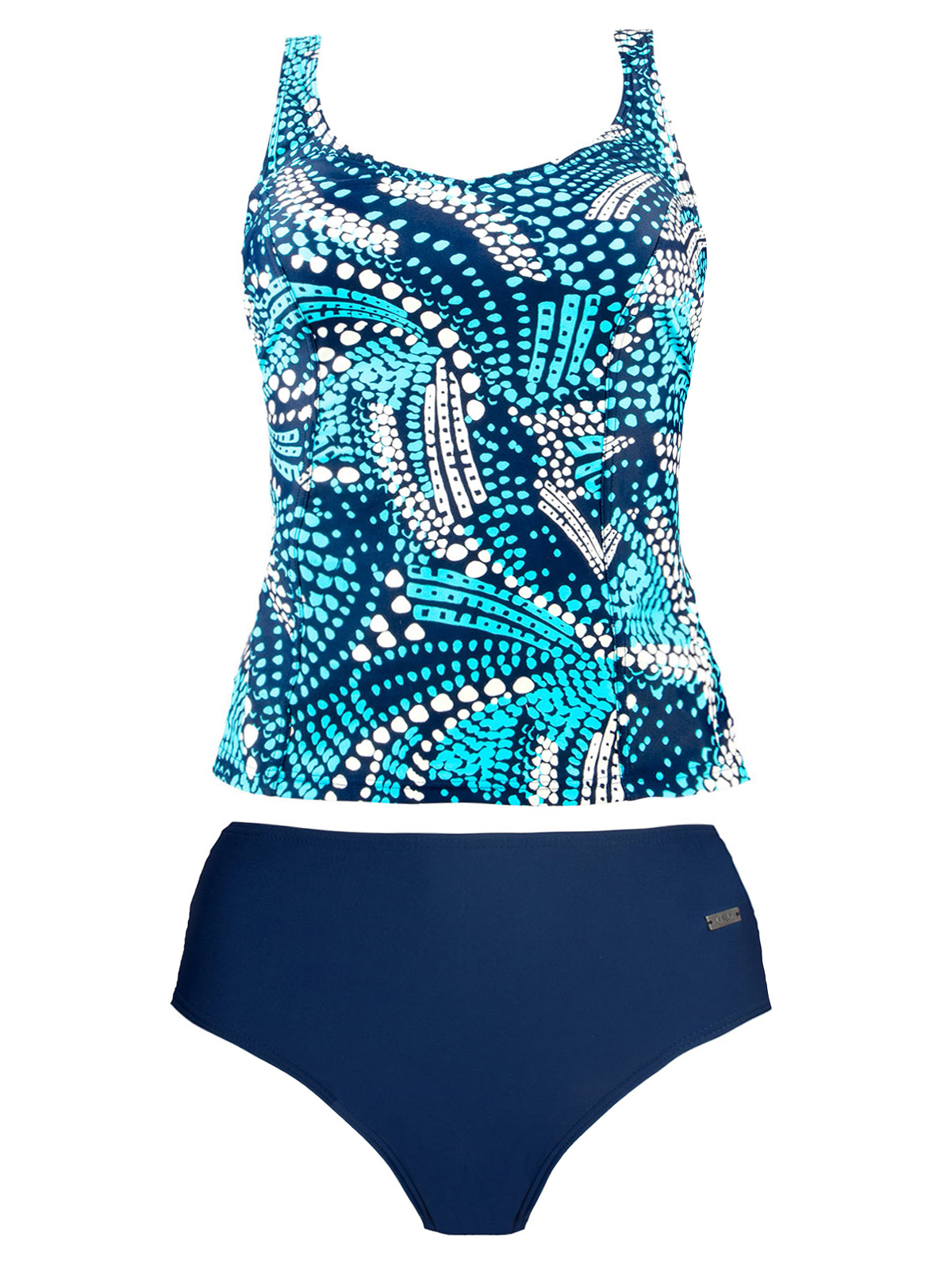 Naturana - - Naturana BLUE Geo Print Padded Tankini & Swimsuits - Size