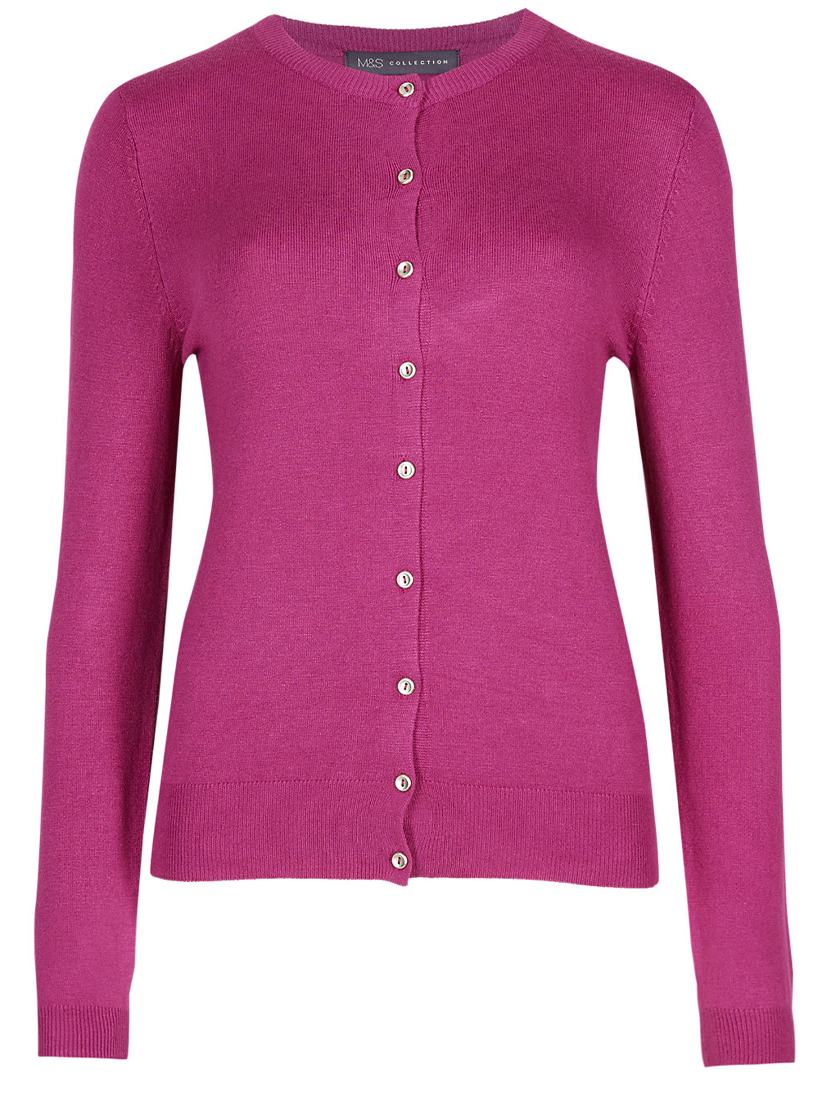 Marks and Spencer - - M&5 ASSORTED Ribbed Round Neck Button Through ...
