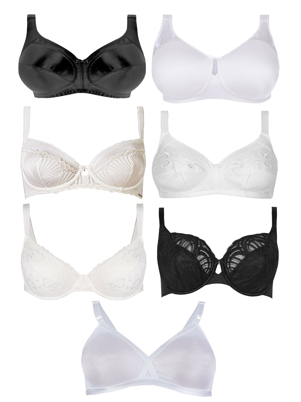 Marks and Spencer M&5 ASSORTED NonPadded Embroidered & Lace Bras