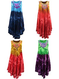 ASSORTED Embroidered Tie Dye Dress 46in Bust - FreeSize 16-18-20