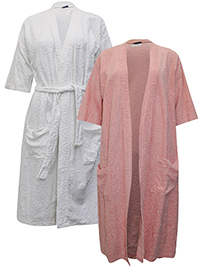 ASSORTED Textured Short Sleeve Dressing Gown Robes - Size 14