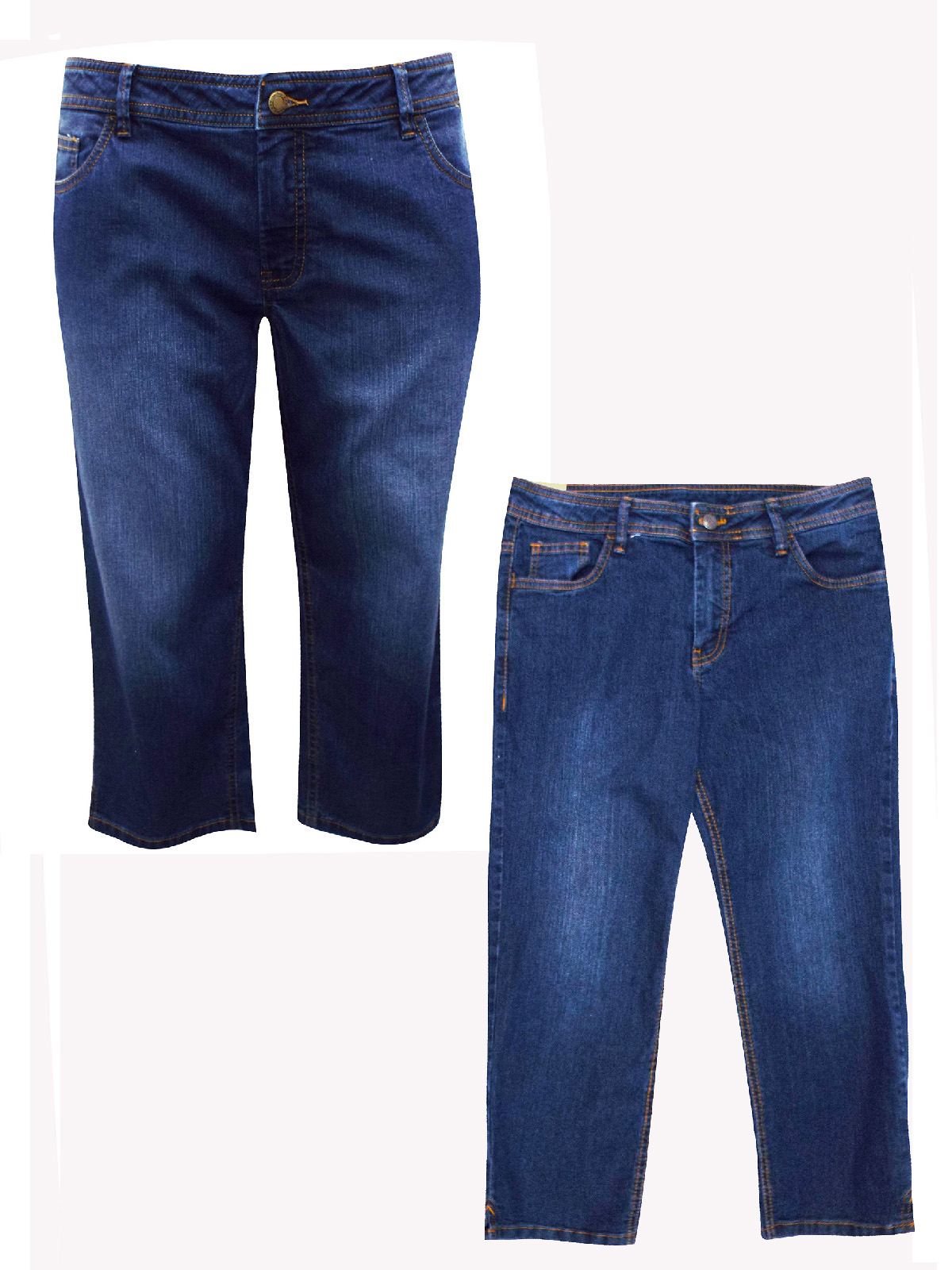 John Baner - - John Baner DARK-DENIM Cropped Denim Jeans - Size 14 to 20