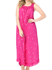 PINK Long Frill Hem Embroidered Gown - Plus Size 20/22 to 40/42 (L to 5X)