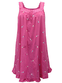 PINK Short Frill Hem Embroidered Gown - Plus Size 16/18 to 40/42 (M to 5X)