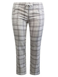 IVORY Pure Cotton Check Print Flannel Pyjama Bottoms - Size 8 to 22 (S to XXL)