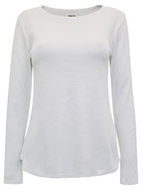 WS WHITE Pure Cotton Ribbed Lounge Top - Size S to L