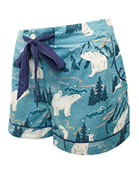 FF SEA-GREEN Polar Bear Print Pyjama Shorts - Size 12